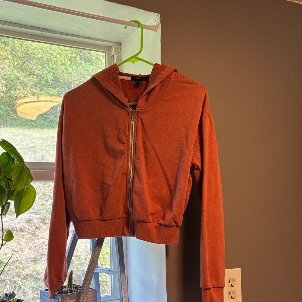 Forever 21 Terracotta Zip-Up Hoodie